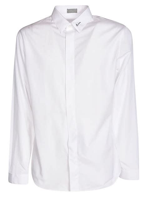 women's dior white button down sleeve shirt|Dior button down shirts women.